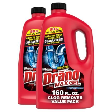 Drano Max Gel Drain Clog Remover, 80 Oz (Pack of 2)
